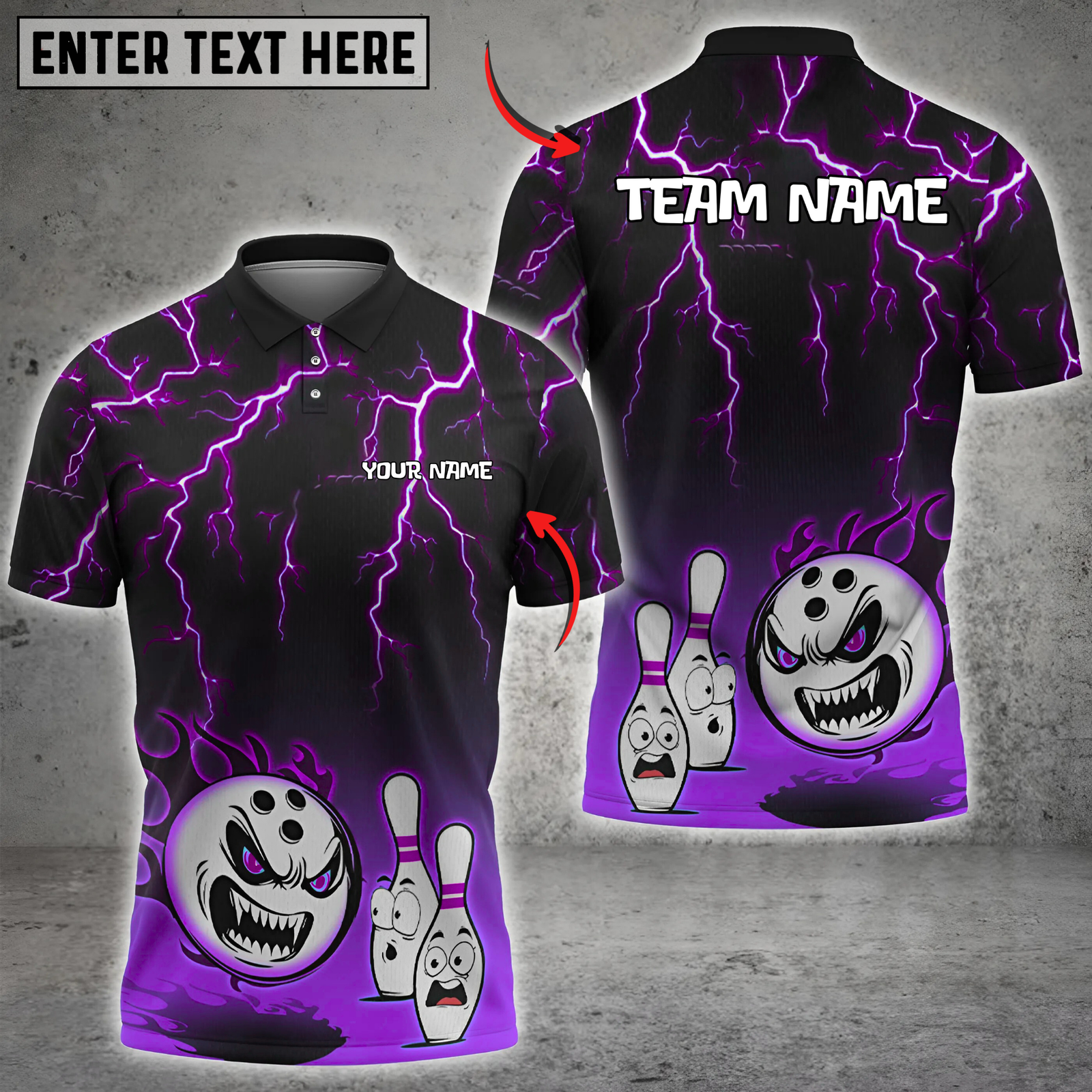 Blisscorners Bowling Flaming Angry Ball Multicolor Customized Name, Team Name 3D Shirts