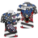 Blisscorners Patriotic American Flag Eagle Dart Shirts For Men Custom Darts Jerseys Team Polo & 1/4 ZipLM154