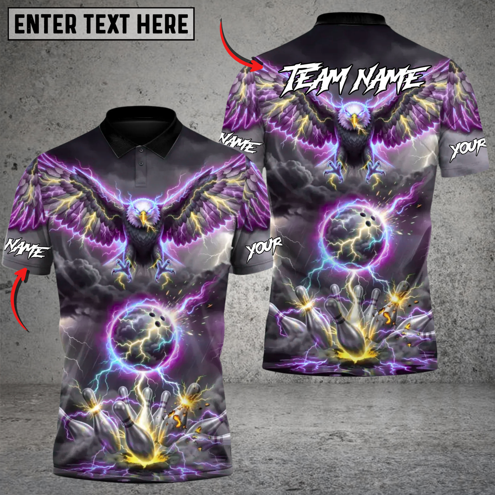 Blisscorners Eagle of the Final Strike Bowling Multicolor Customized Name, Team Name 3D Shirts
