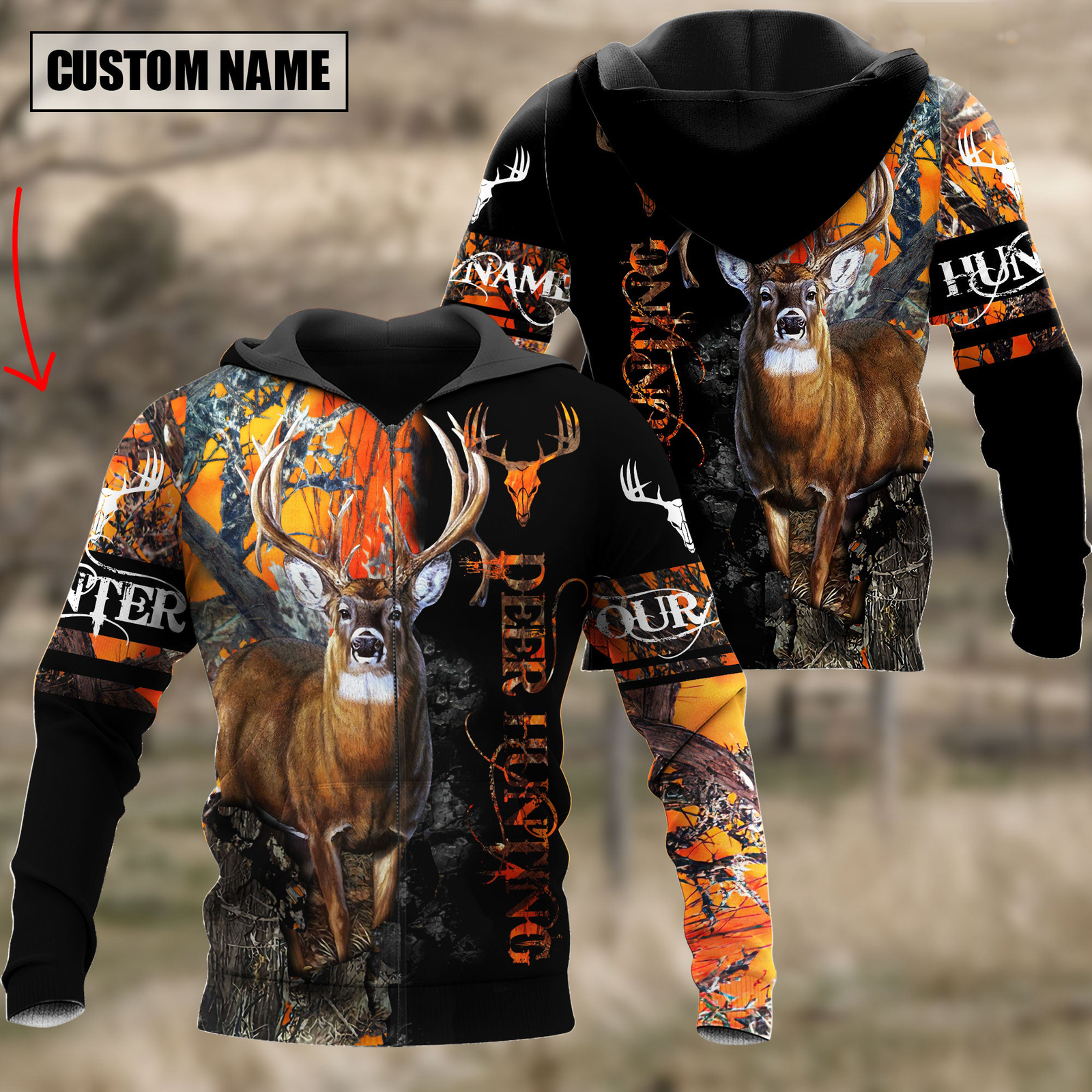Blisscorners Customized name Deer Hunting 3 3D Design All Over Printed