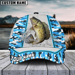 Blisscorners Crappie Fishing Light Blue Camo Customized Name 3D Cap