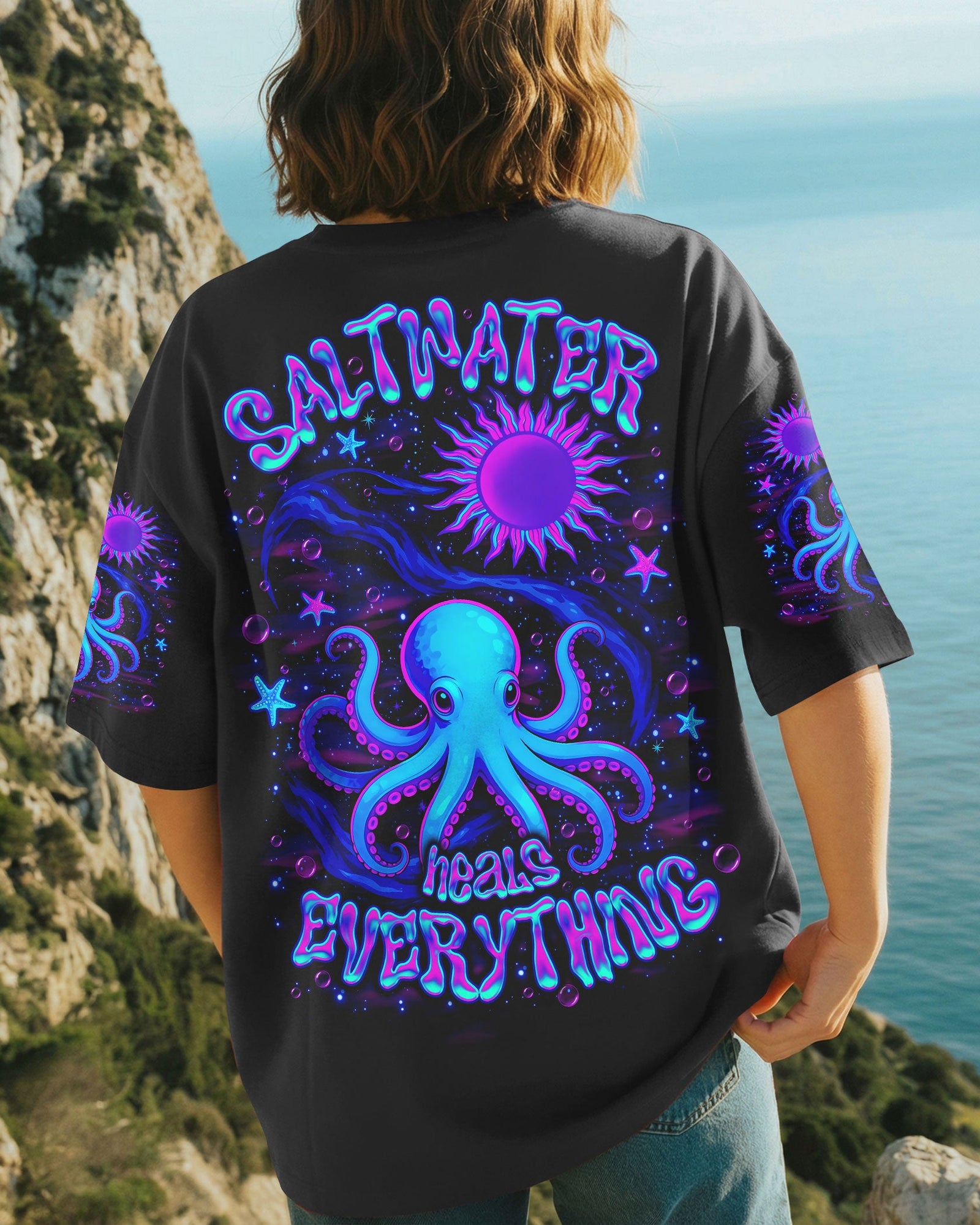 BLISSCORNERS SALTWATER HEALS EVERYTHING OCTOPUS ALL OVER PRINT