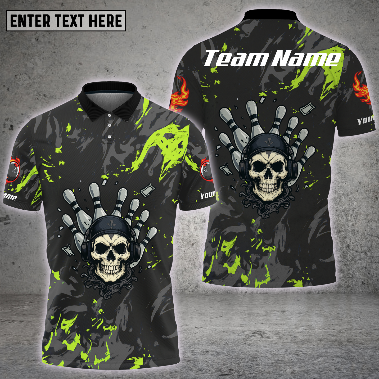 Blisscorners Skull Bowling Hand Neon Splash Multioptions Personalized Name, Team Name Unisex 3D Shirt (4 Colors)