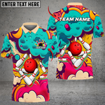 Blisscorners Bowling Retro Graffiti 2 Multicolor Customized Name, Team Name 3D Shirts