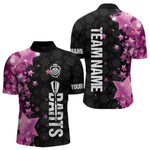 Blisscorners Pink And Black Custom Star Dart Shirts For Men, Glowing Dart Jerseys Funny Darts Team Shirts LM154