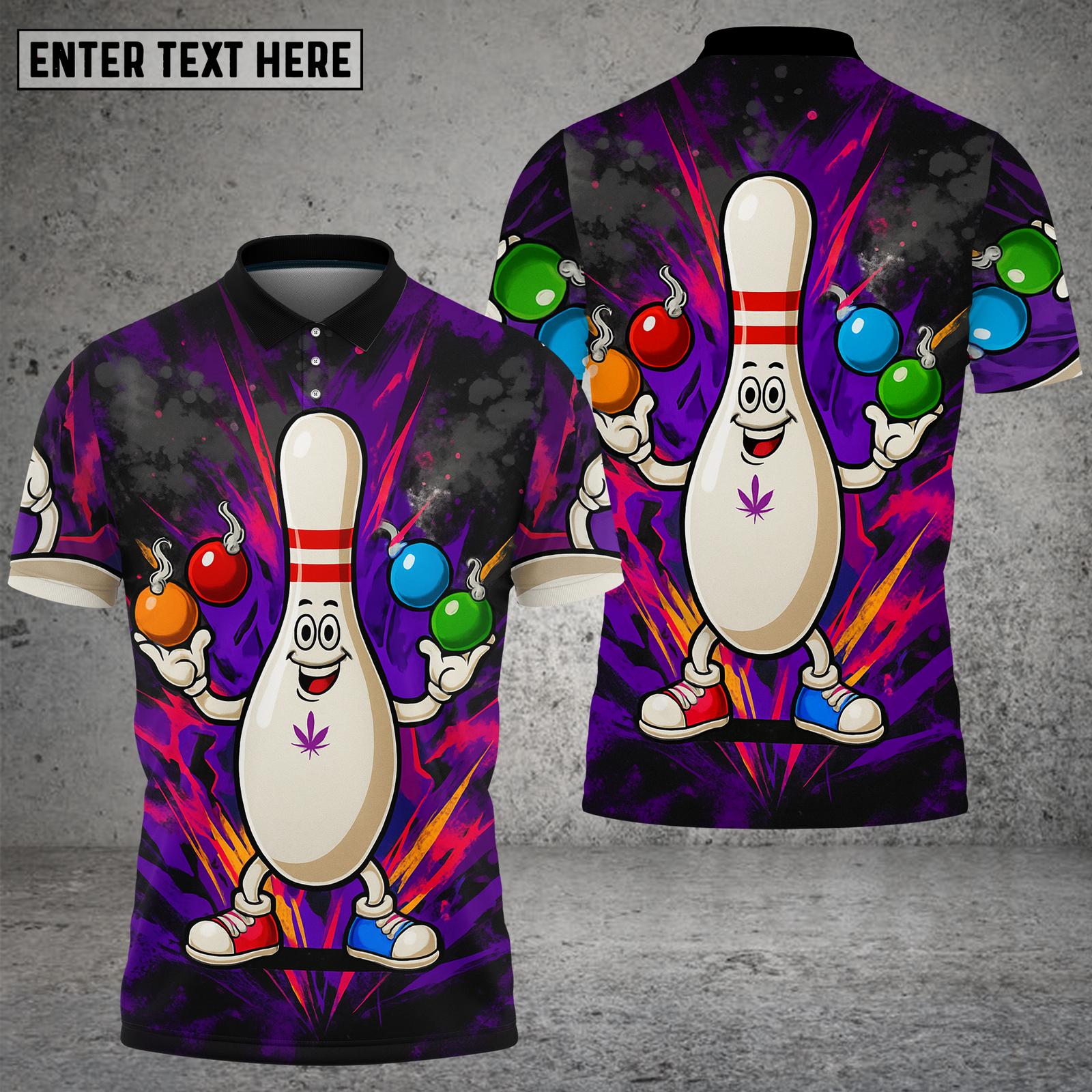 Blisscorners Bowling Pin Graffiti Bomb Burst Multioptions Personalized Name, Team Name Unisex 3D Shirt (4 Colors)