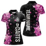 Blisscorners Pink And Black Custom Star Dart Shirts For Men, Glowing Dart Jerseys Funny Darts Team Shirts LM154