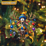 Blisscorners Personalized Deer Moose Bauble Hunting Acrylic Christmas Ornament And Keychain Custom Gift For Hunters 2D Flat