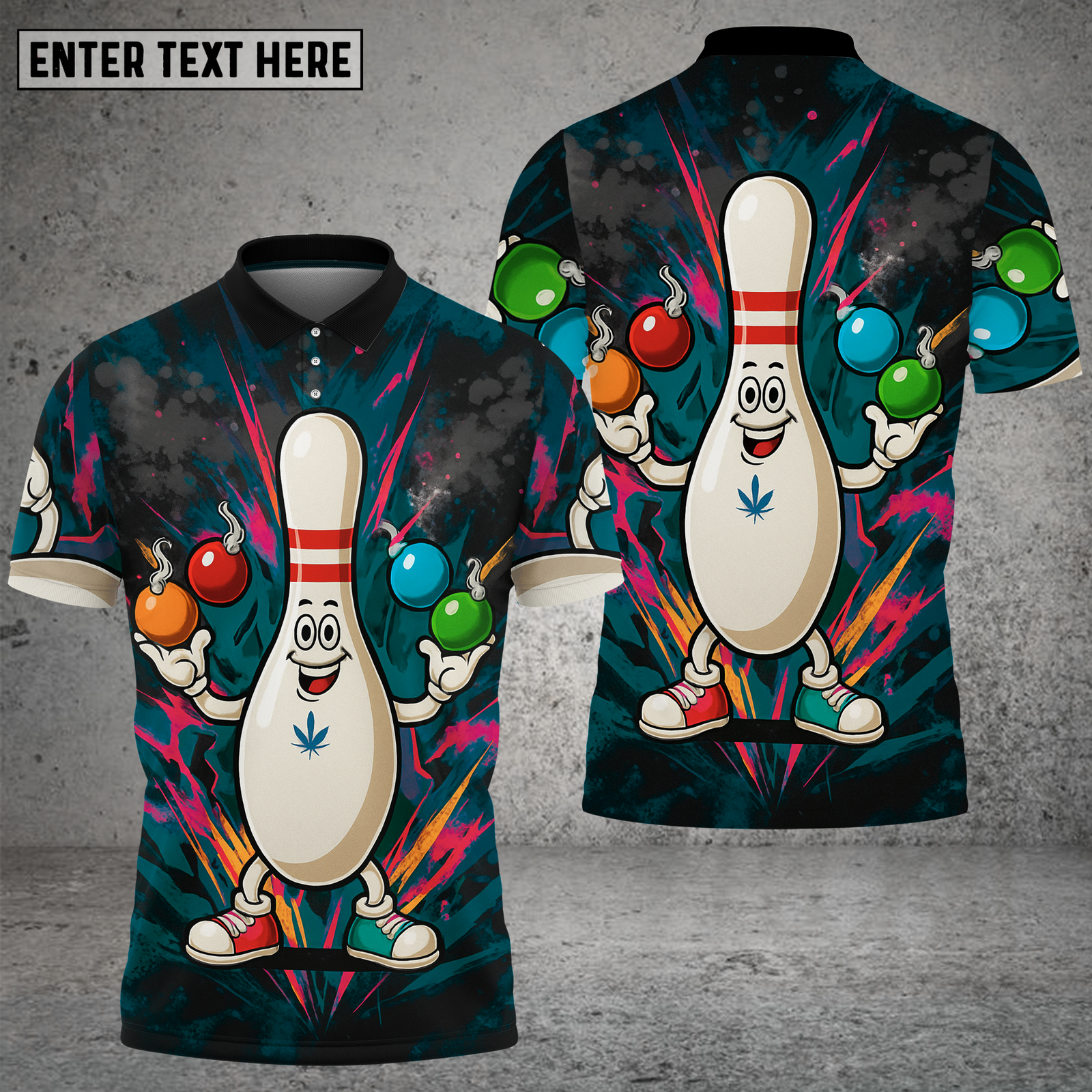 Blisscorners Bowling Pin Graffiti Bomb Burst Multioptions Personalized Name, Team Name Unisex 3D Shirt (4 Colors)