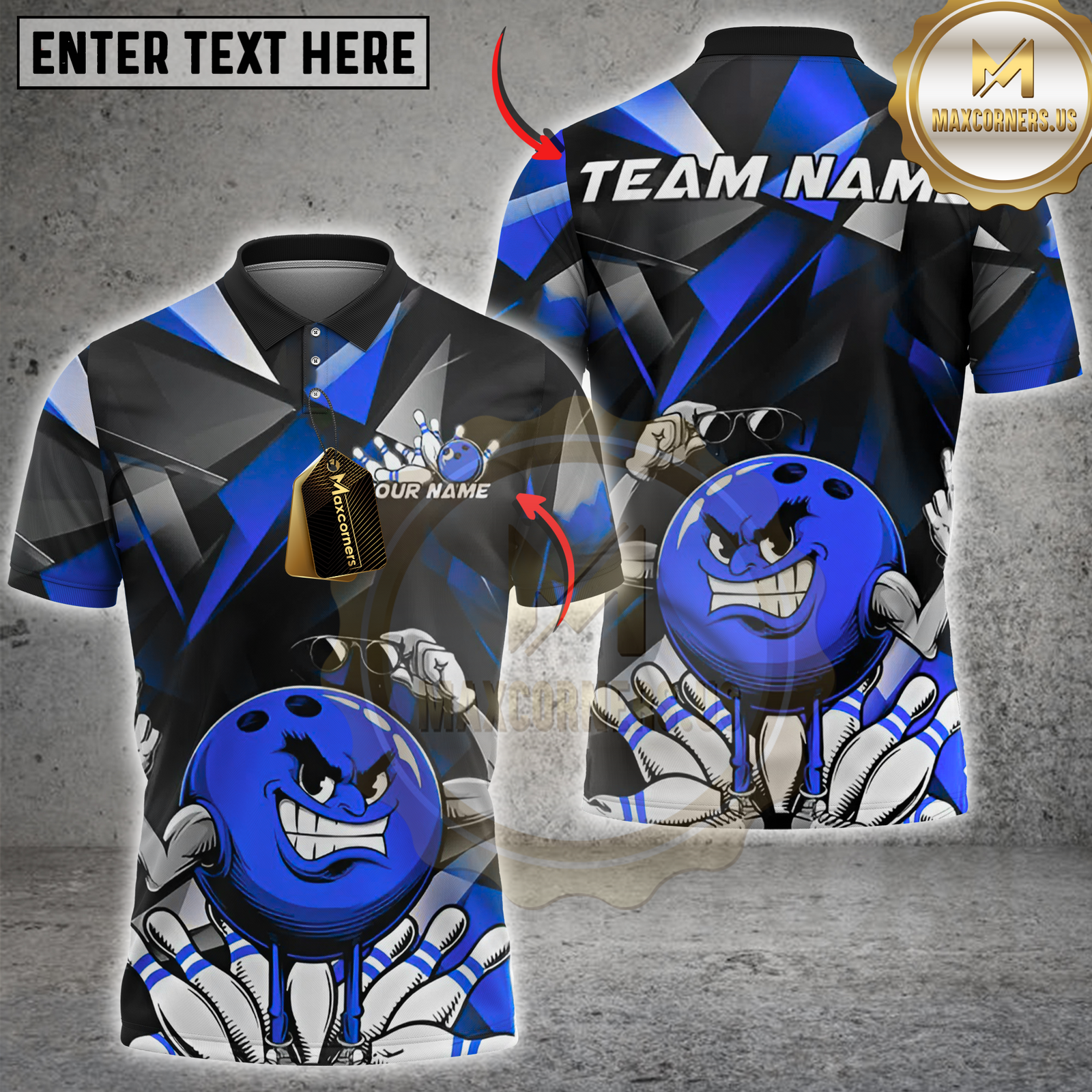 Blisscorners Angry Bowling Ball Multicolor Customized Name, Team Name 3D Shirts
