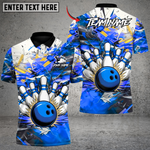 BlisscornersBowling Blast Multicolor Customized Name, Team Name 3D Shirts