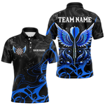 Blisscorners Personalized Blue Black Arrow Wings Dart Shirts For Men Team Darts Jerseys LM054