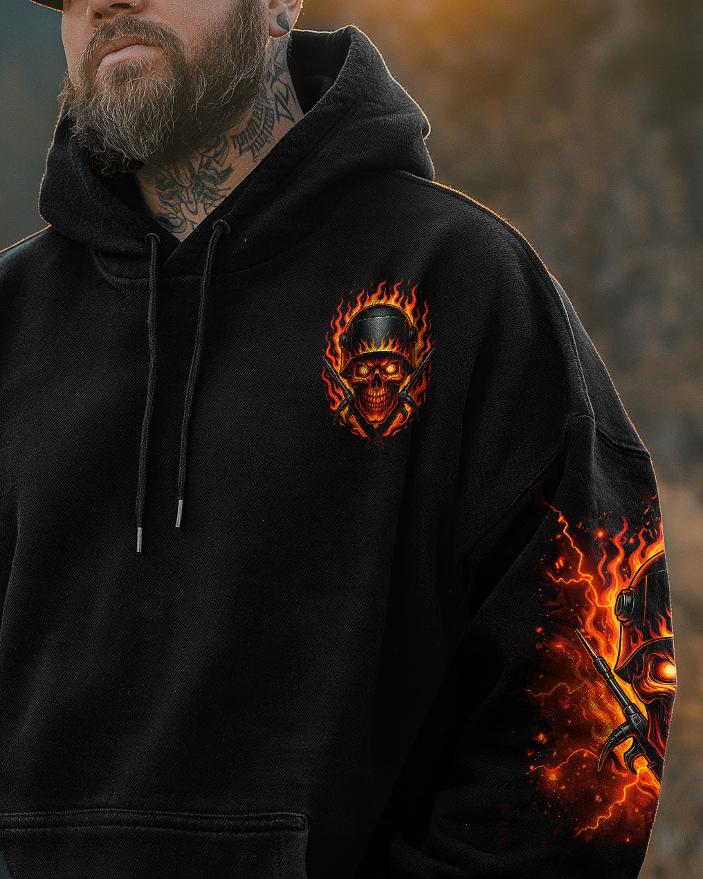 BLISSCORNERS WARNING THIS WELDER SKULL ALL OVER PRINT