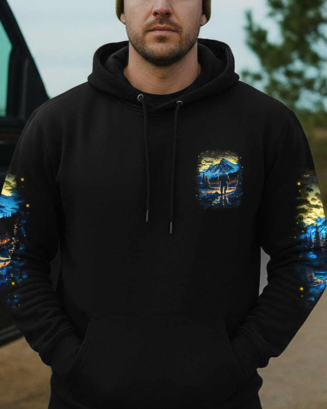 BLISSCORNERS AND INTO THE FOREST I GO BIGFOOT ALL OVER PRINT