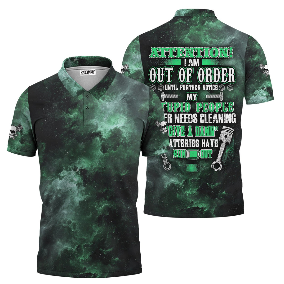 Blisscorners Attention Out of Order Funny Mechanic Shirt, Stupid People Cleaner Quote Graphic Shirt, Gift for Auto Enthusiasts & Mechanics