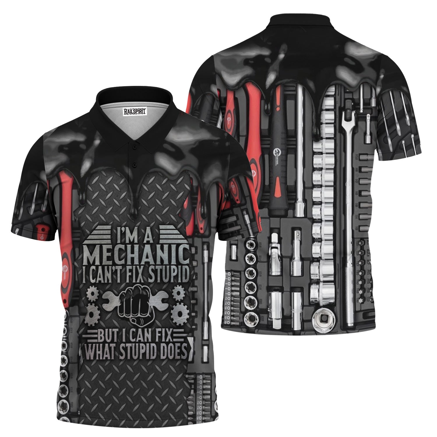 Blisscorners I'm A Mechanic I Can't Fix Stupid T-Shirt – Funny Mechanic Shirt Gift, Tool Lover Apparel, Best Gift for Mechanics & DIY Enthusiasts