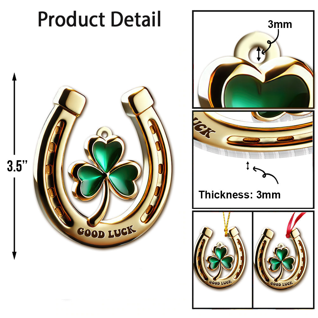 Blisscorners Custom Name Ireland Lucky Flower Ornament, Ireland Lover Christmas Gift2D Flat LM2211