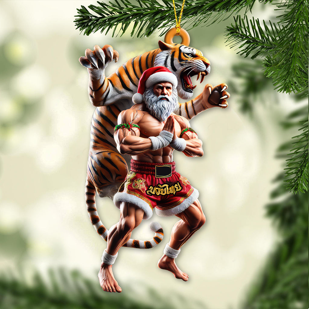 Blisscorners Custom Name Muay Thai Ornament, Christmas Gift for Muay Thai Lover2D Flat LM2111