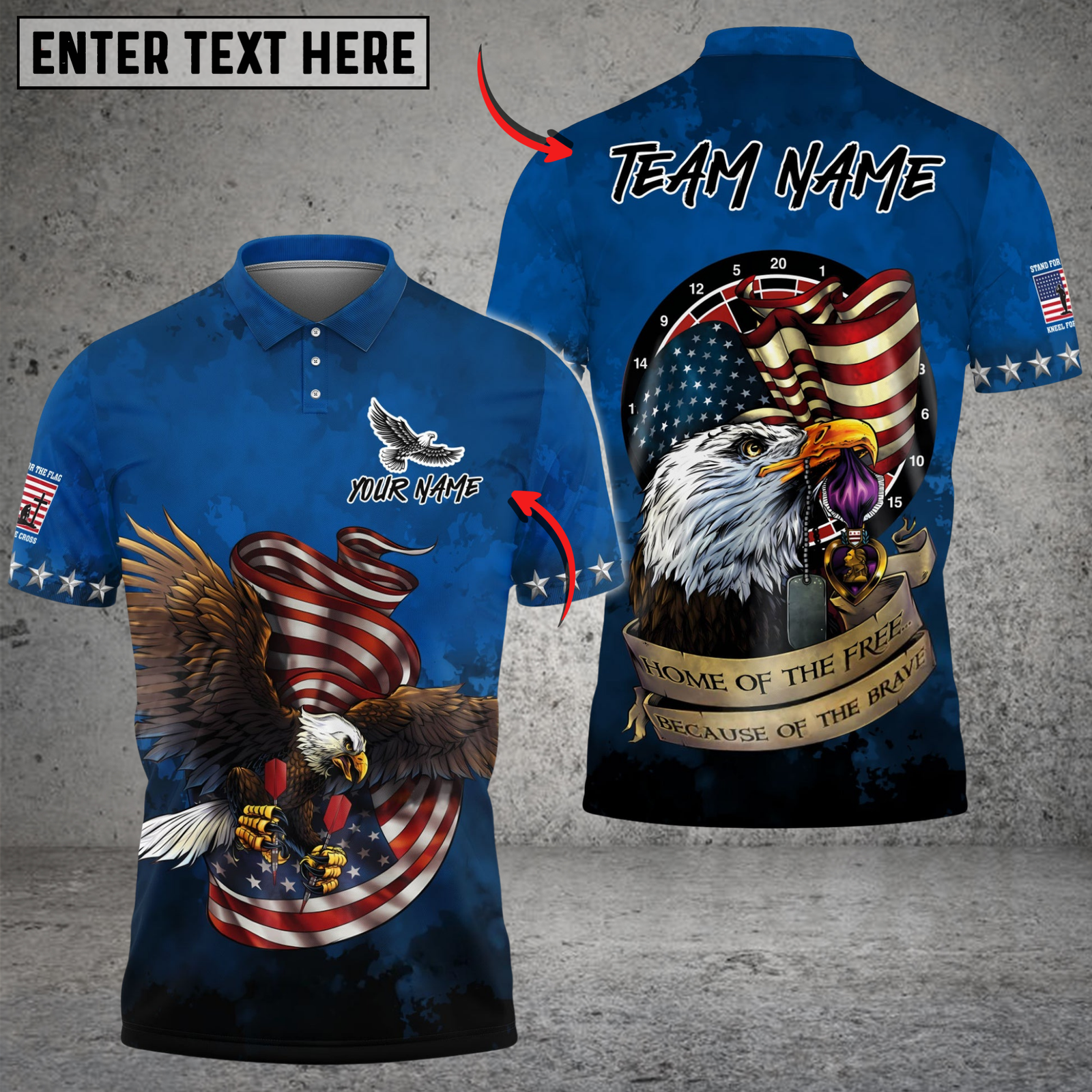 Blisscorners Darts Home Of Free Eagle Flag Patriot Multicolor Customized Name, Team Name 3D Shirts