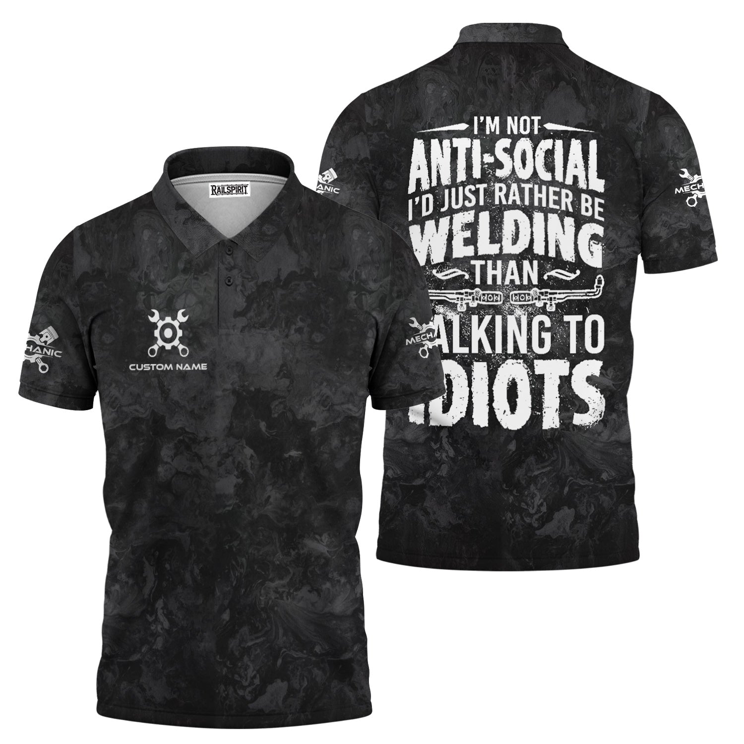 Blisscorners Custom Name Mechanic Shirt I'm Not Anti Social I'd Just Rather Be Welding T Shirt
