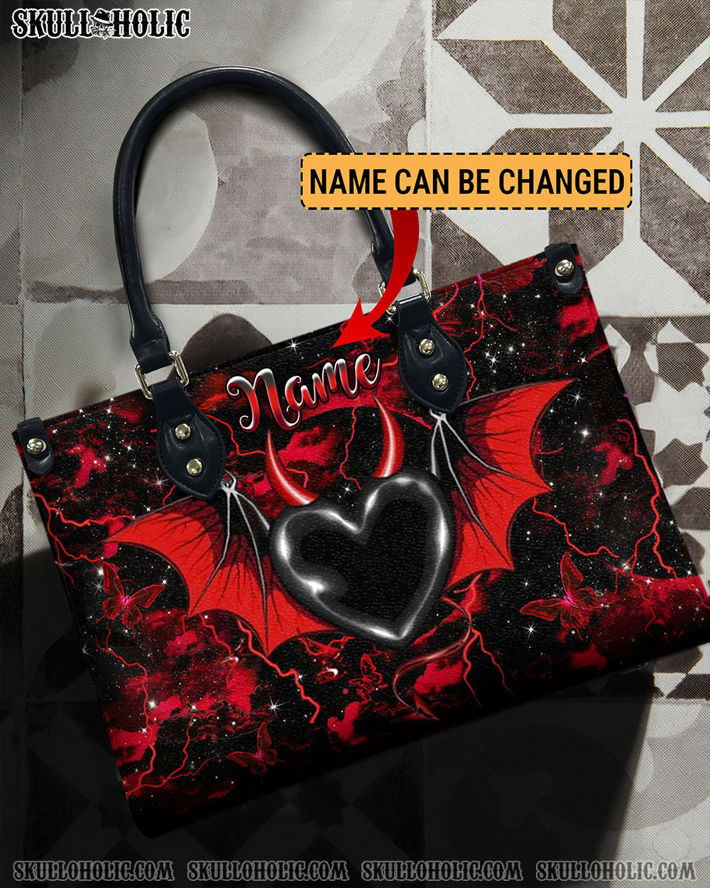 BLISSCORNERS EVIL HEART LEATHER HANDBAG