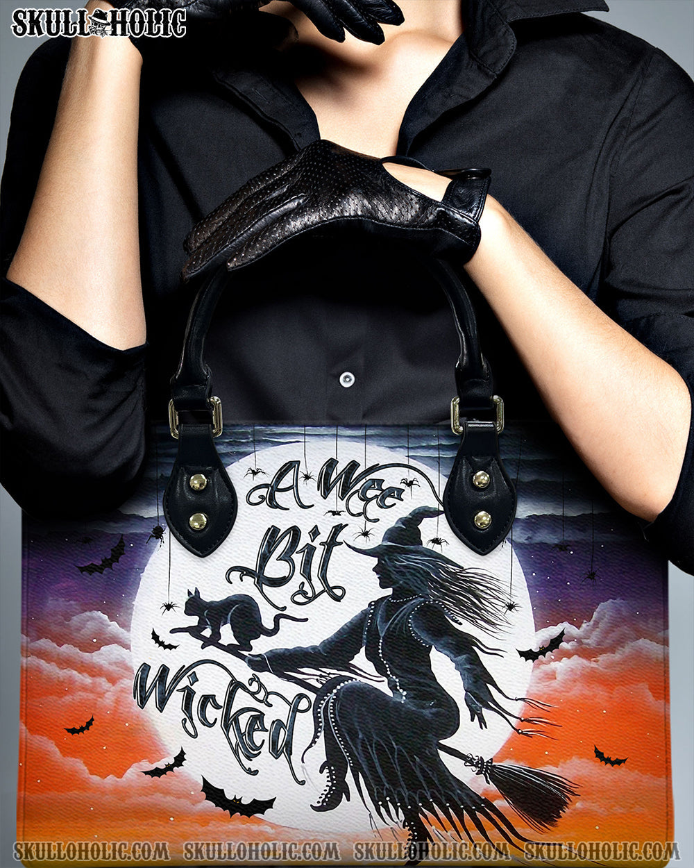 BLISSCORNERS A WEE BIT WICKED HALLOWEEN LEATHER HANDBAG