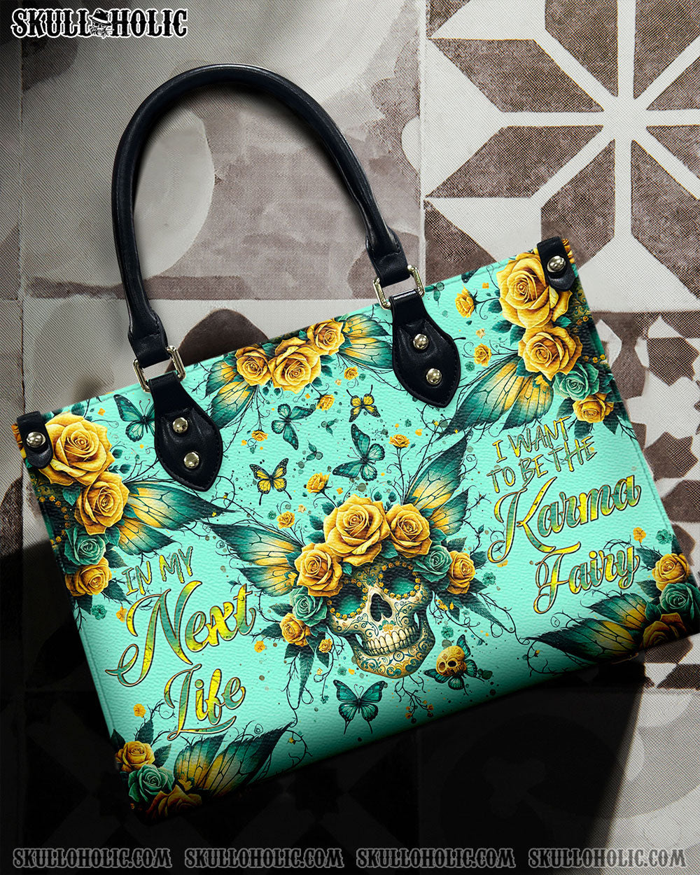 BLISSCORNERS KARMA FAIRY SKELETON SKULL LEATHER HANDBAG