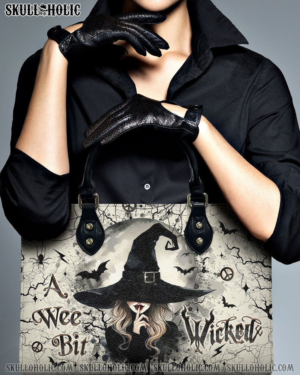 BLISSCORNERS A WEE BIT WICKED HALLOWEEN LEATHER HANDBAG