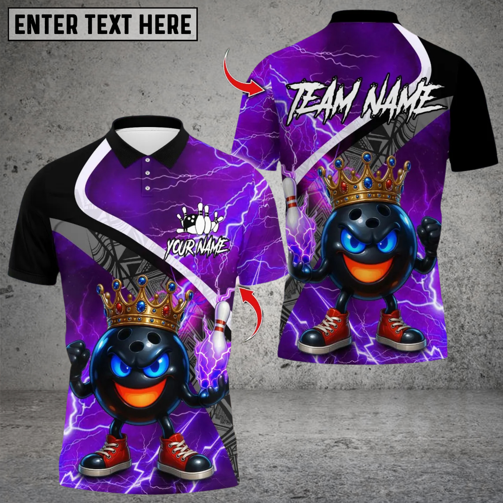Blisscorners Thunder King Bowling Multicolor Customized Name, Team Name 3D Shirts