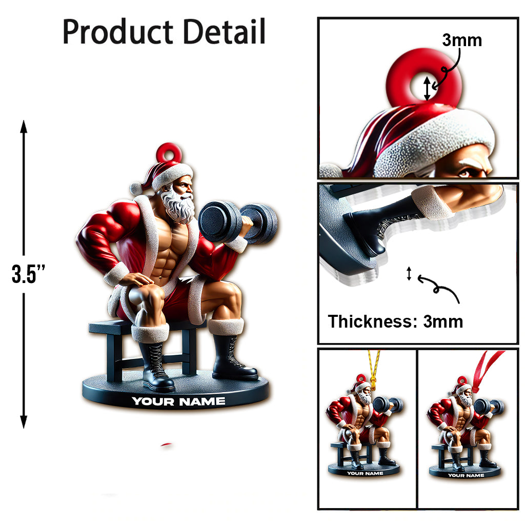 Blisscorners Custom Name Santa Gym Ornament, Gymnastics Christmas Gift2D Flat LM2211