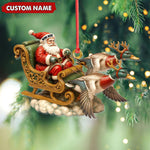 Blisscorners Personalized Santa Sleigh Duck Ornament, Custom Name Christmas Gift for Hunters LM0411