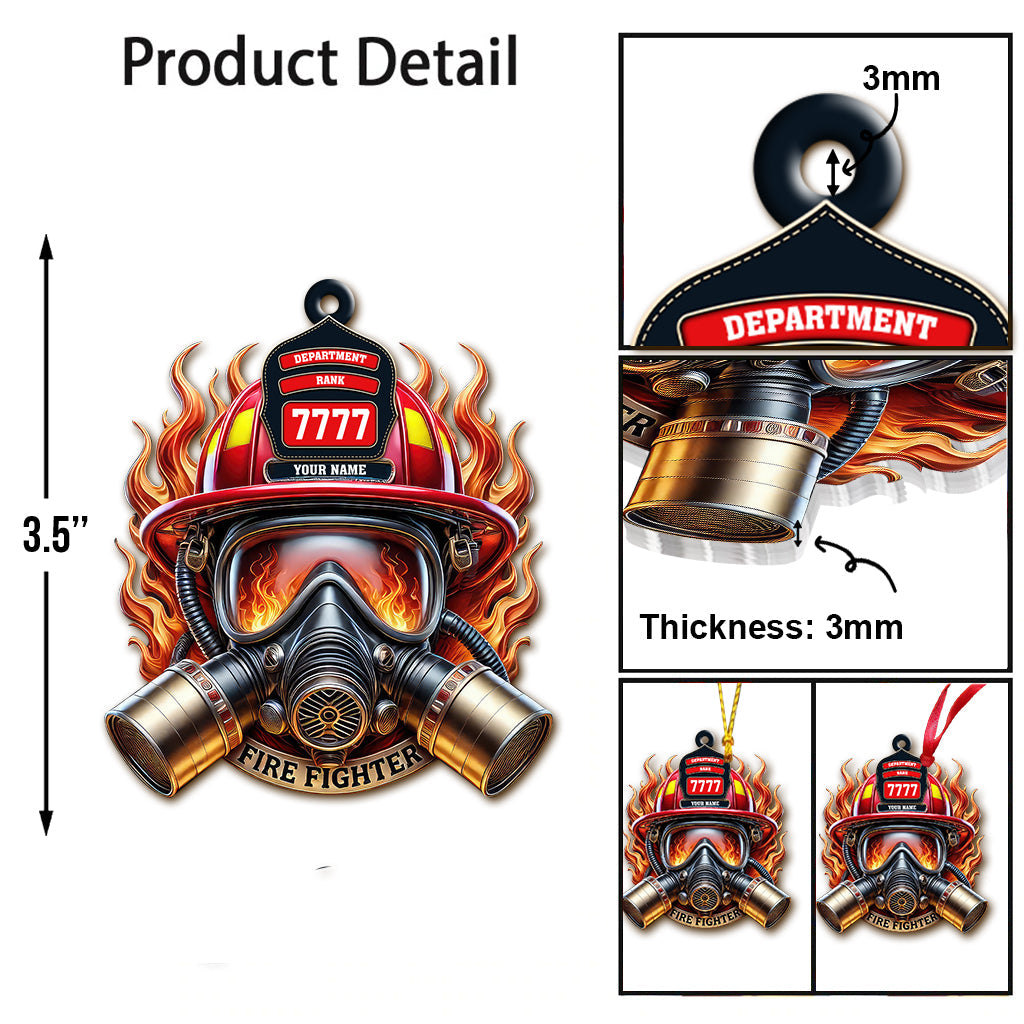 Blisscorners Custom Name Fire Fighter Ornament, Fire Fighter Christmas Gifts2D Flat LM2211