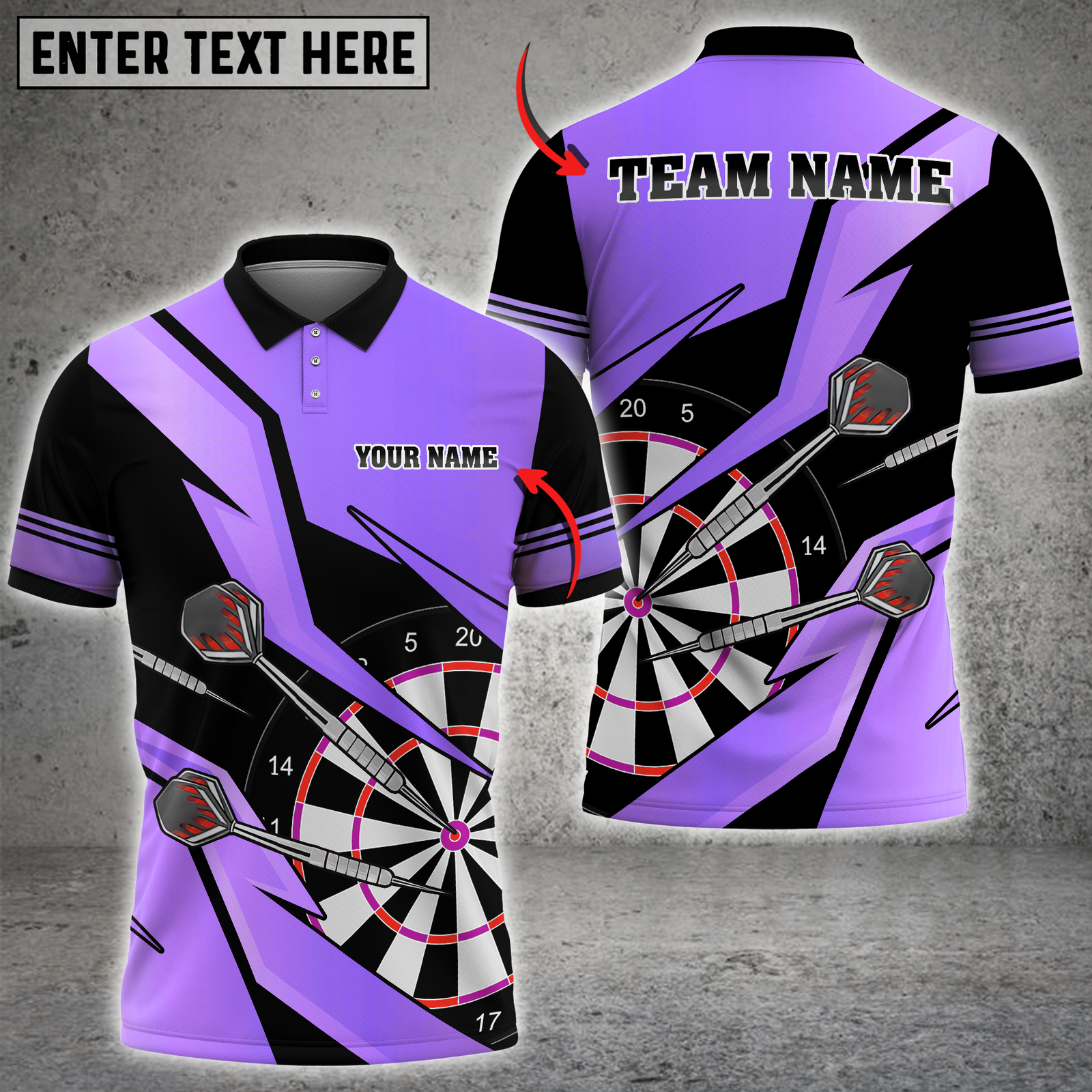 Blisscorners Golden Darts Target Multicolor Customized Name, Team Name 3D Shirts