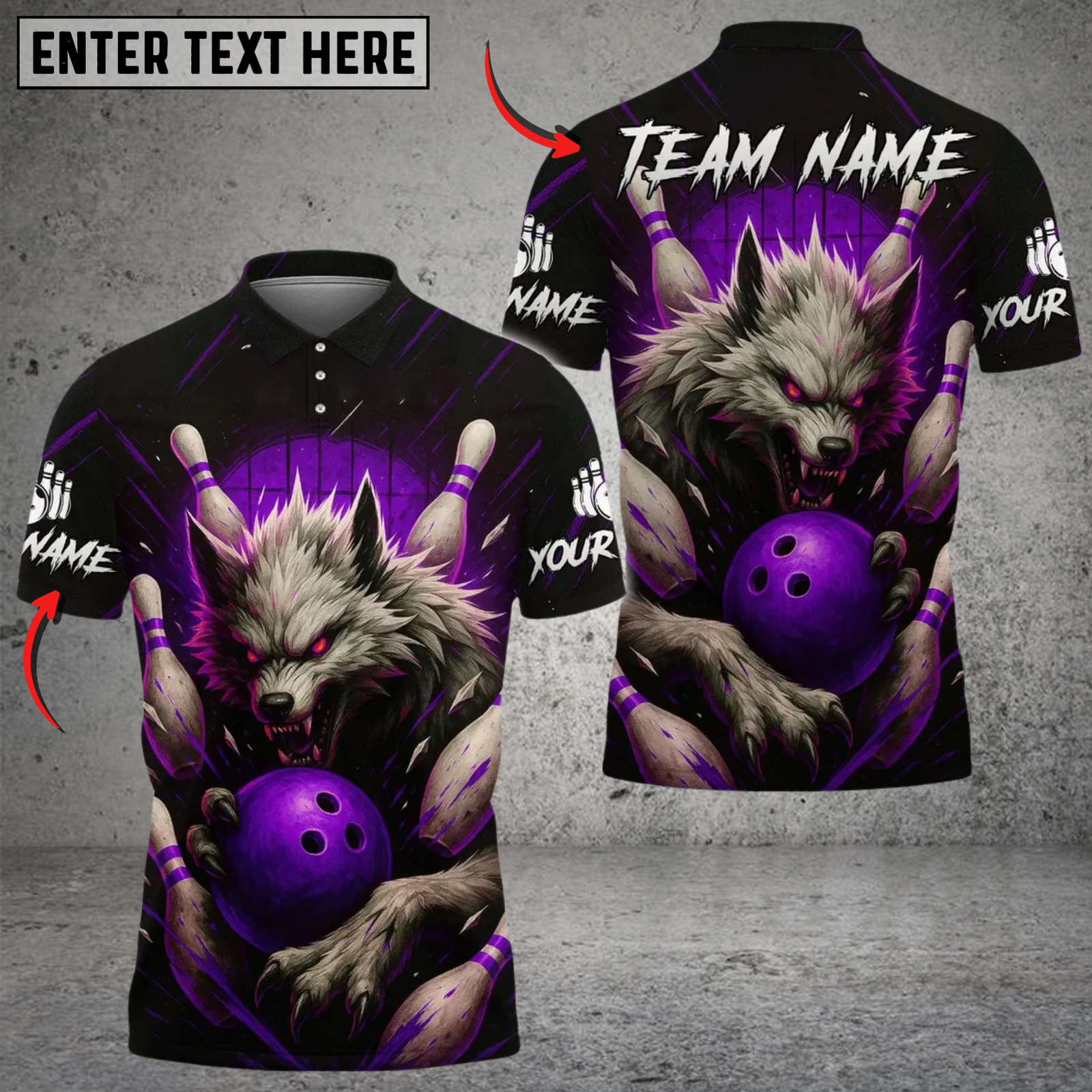 Blisscorners Werewolf Bowling Multicolor Customized Name, Team Name 3D Shirts