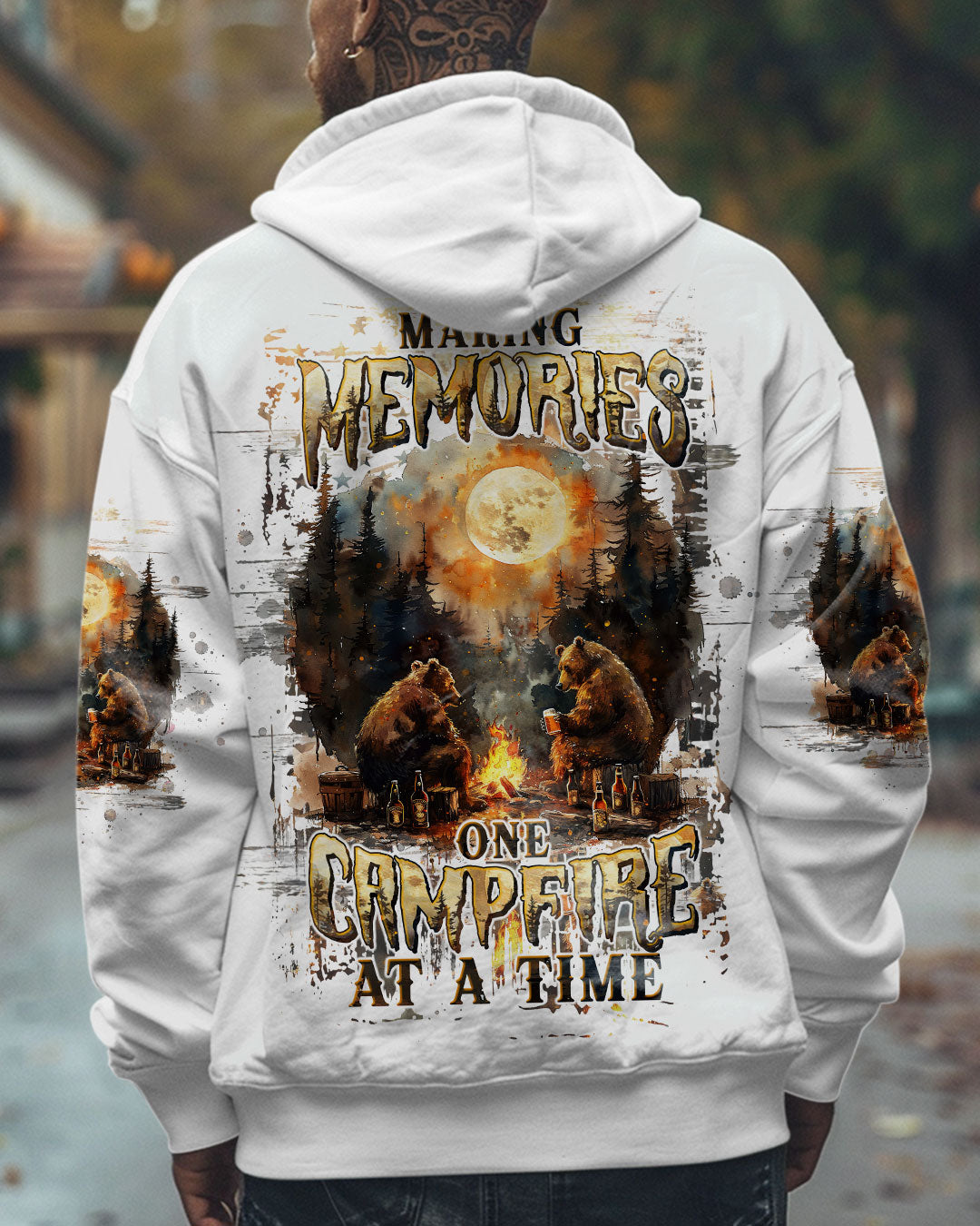 BLISSCORNERS MAKING MEMORIES ONE CAMPFIRE AT A TIME BEAR ALL OVER PRINT