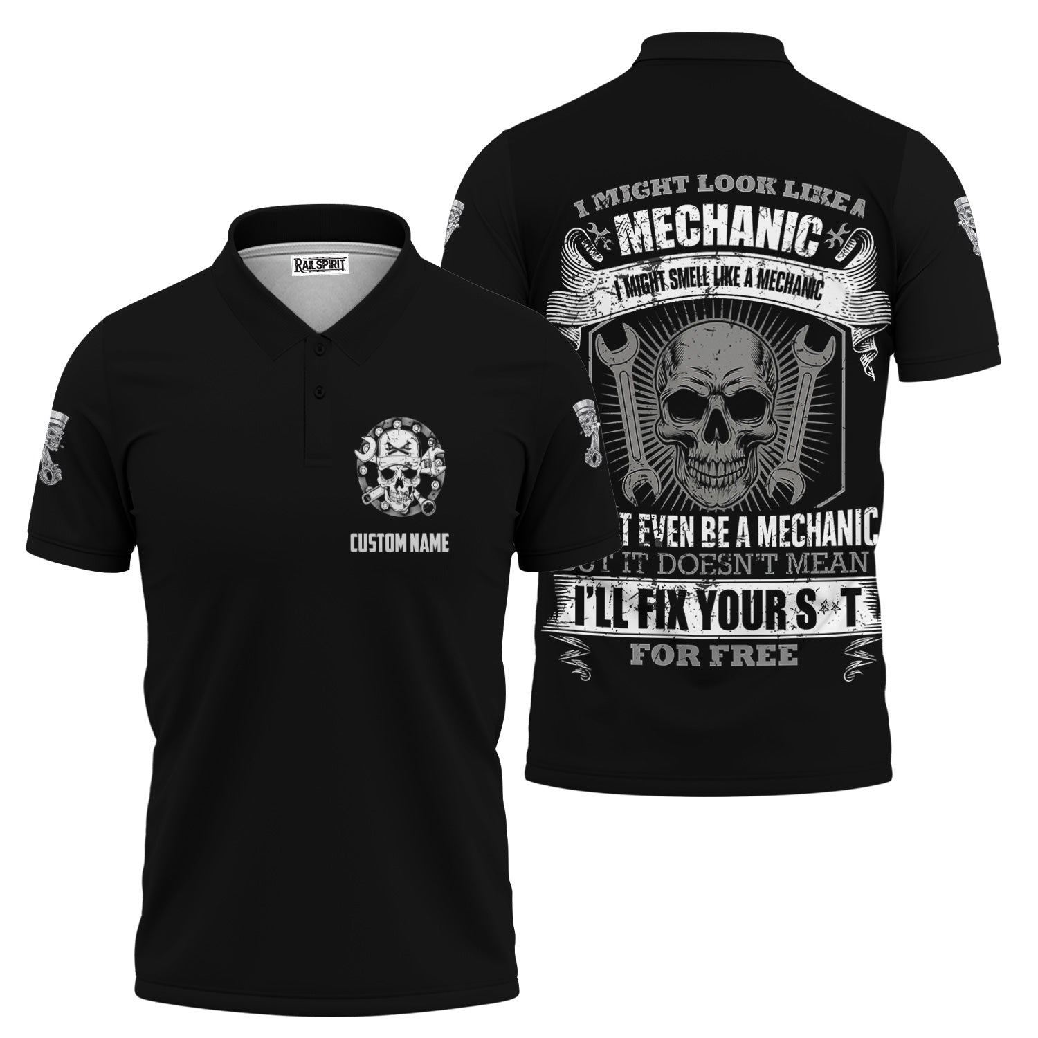 Blisscorners Personalized T-Shirt I Might Look Like Mechanic But It Doesn't Mean I'll Fix For Free Shirt For Mechanics