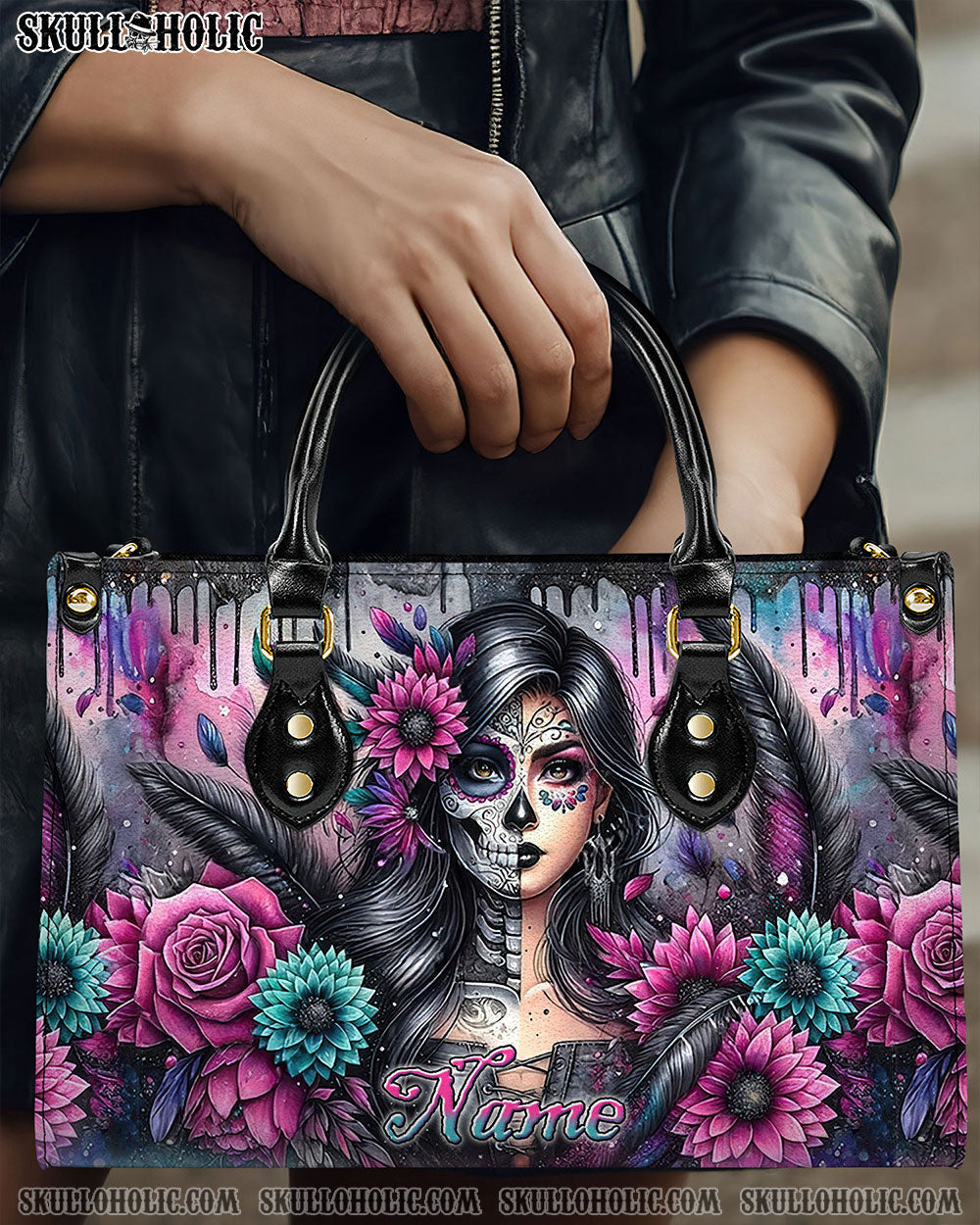 BLISSCORNERS SKULL LADY LEATHER HANDBAG