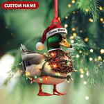 Blisscorners Personalized Duck Acrylic Christmas Ornament Funny Custom Hunting Tree Decoration For Hunters LM0110