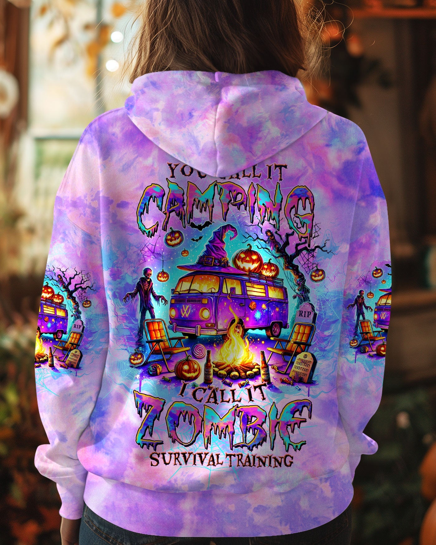 BLISSCORNERS ZOMBIE SURVIVAL TRAINING CAMPING HALLOWEEN ALL OVER PRINT