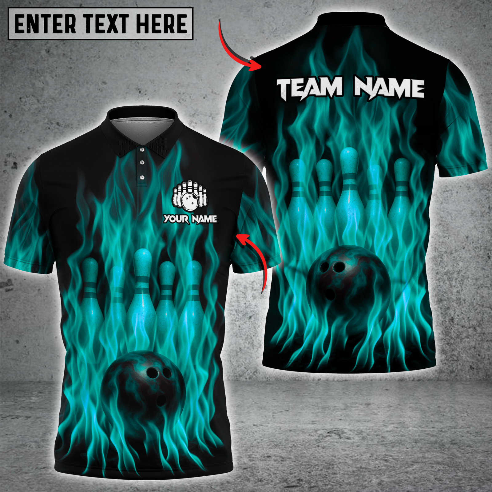 Blisscorners Inferno Bowling Multicolor Customized Name, Team Name 3D Shirts