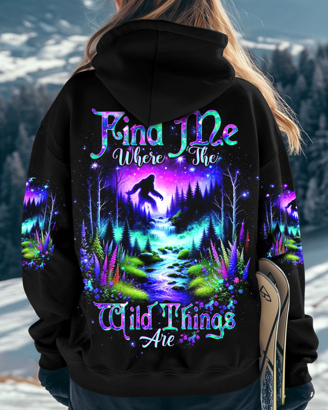 BLISSCORNERS FIND ME WHERE THE WILD THINGS ARE BIGFOOT ALL OVER PRINT