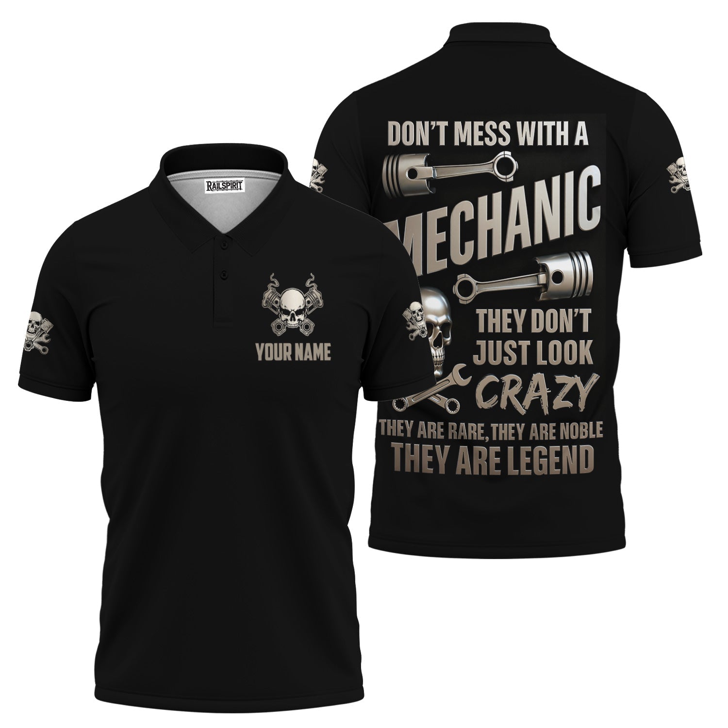 Blisscorners Funny Vintage Mechanic Shirt Don't Mess With A Mechanic Black T Shirt