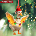 Blisscorners Custom Funny Christmas Duck Decoration Acrylic Ornament - Cute Personalized Holiday Gift for Friends & Duck Lovers