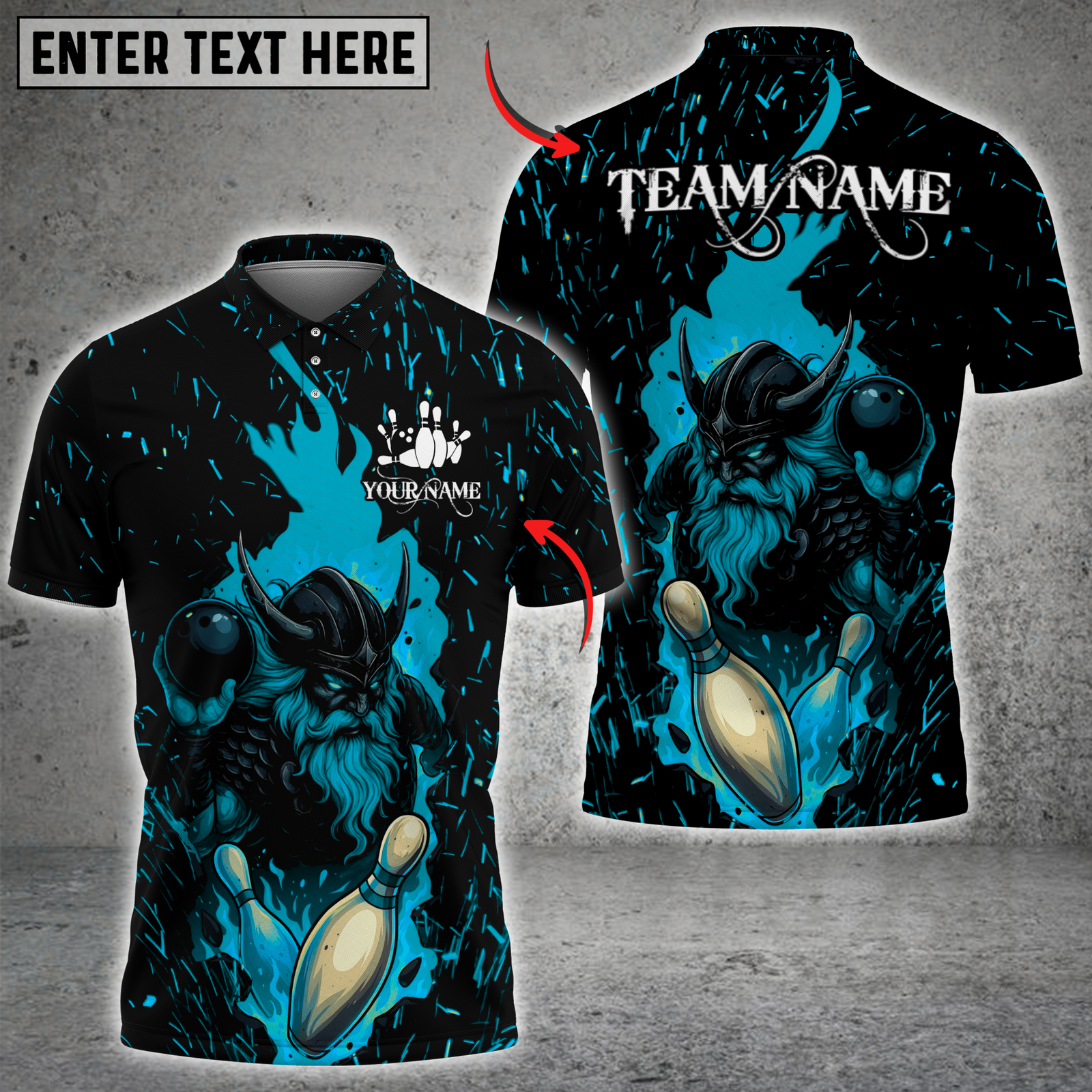 Blisscorners Viking Flame Bowling Multicolor Customized Name, Team Name 3D Shirts