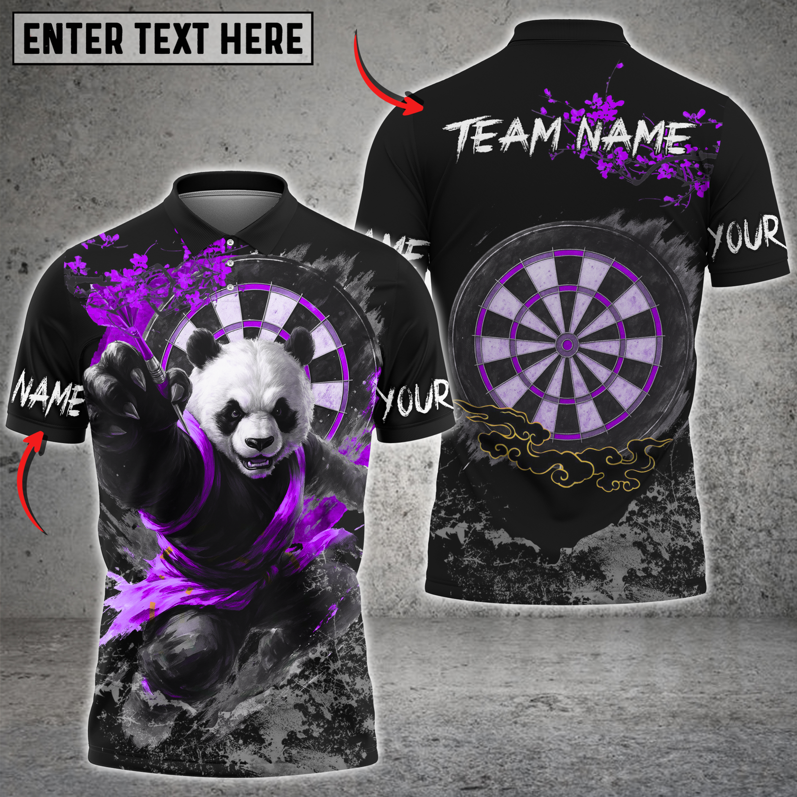 Blisscorners Kung Fu Panda Darts Multicolor Customized Name, Team Name 3D Shirts