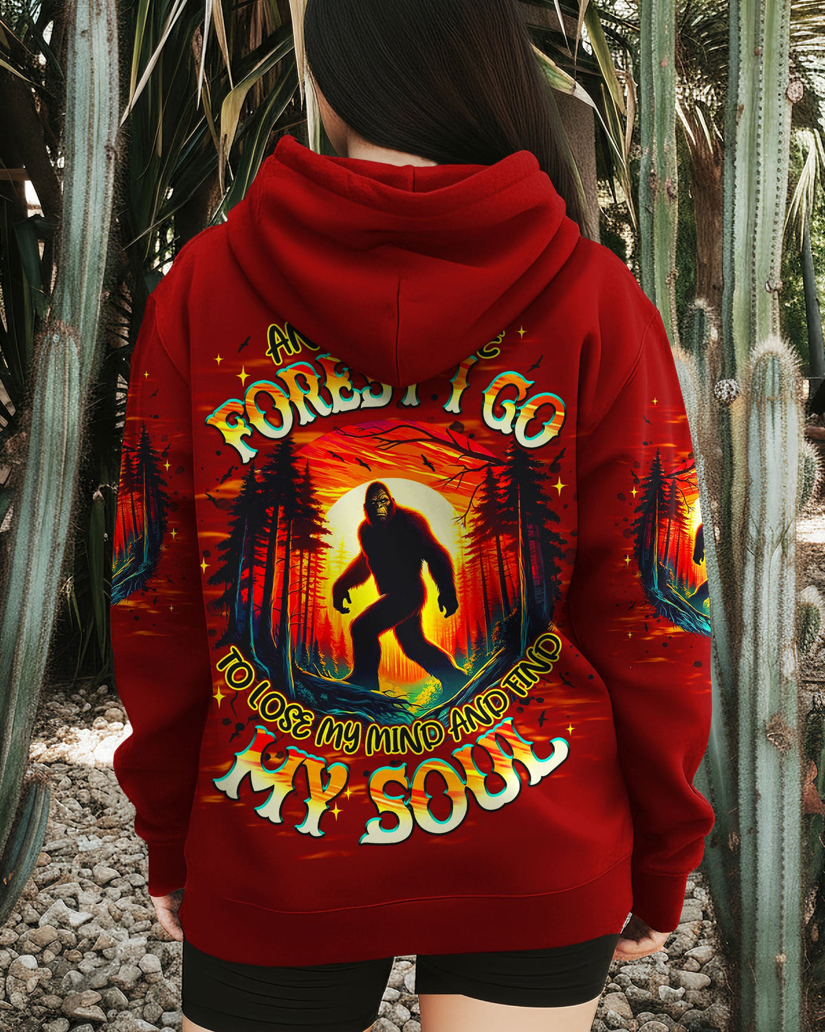 BLISSCORNERS AND INTO THE FOREST I GO BIGFOOT ALL OVER PRINT