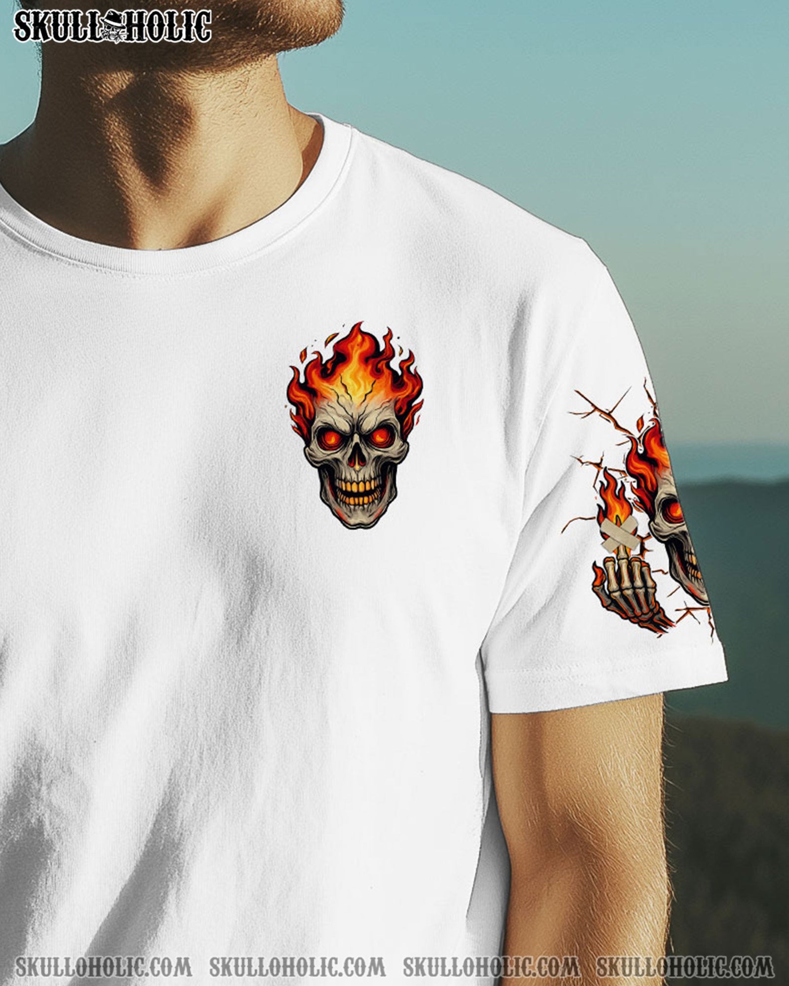 BLISSCORNERS PISS ME OFF AGAIN FIRE SKULL ALL OVER PRINT