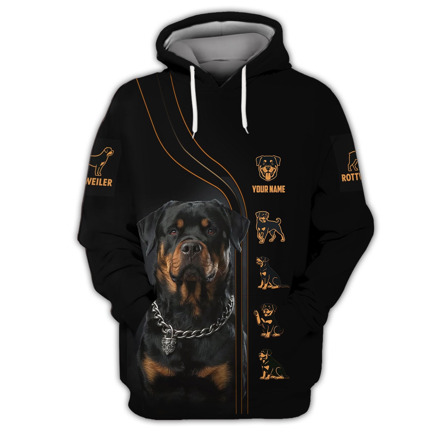 Blisscorners Personalized Rottweiler Portrait T Shirt Gift For Dog Lovers