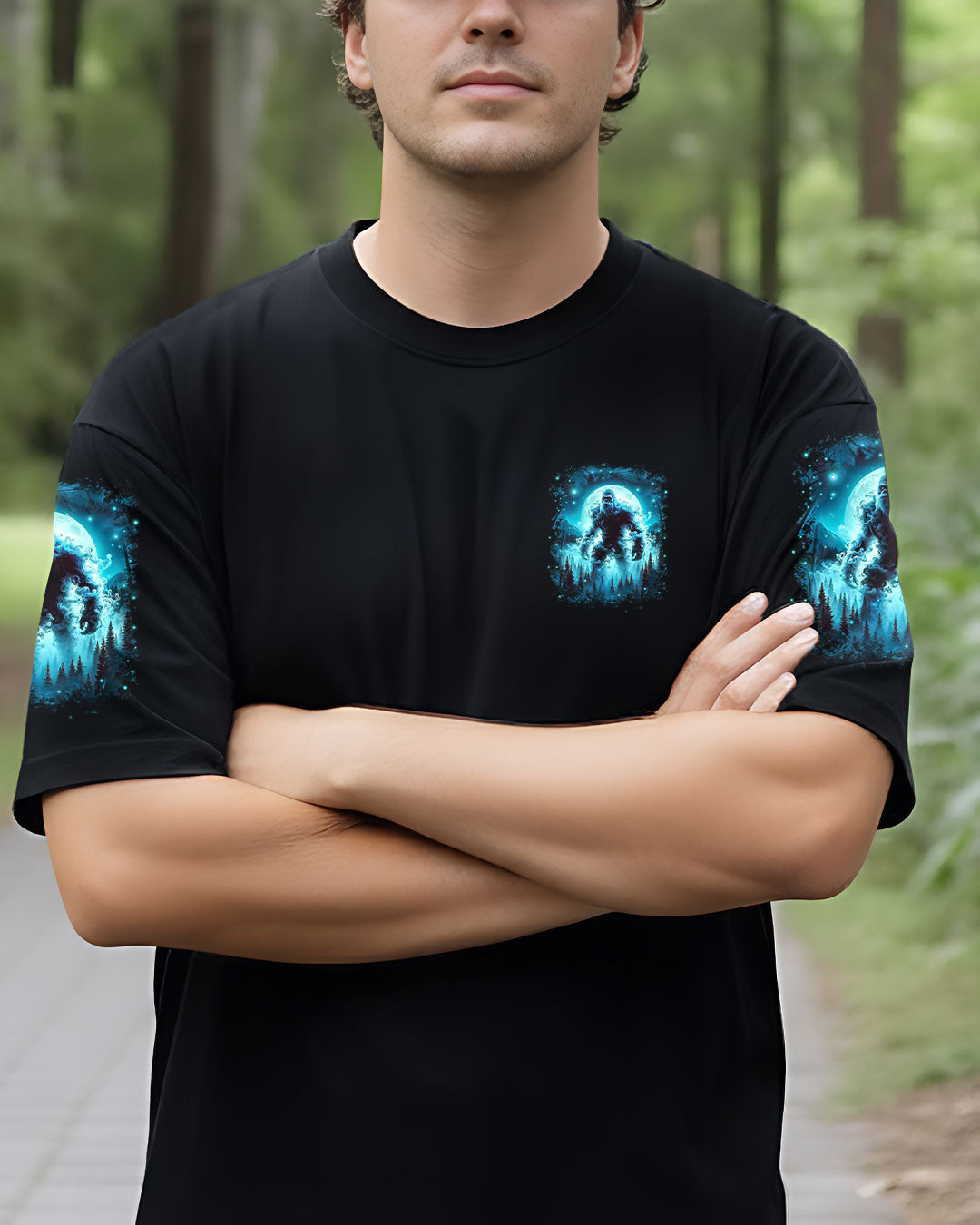 BLISSCORNERS HELLO DARKNESS MY OLD FRIEND BIGFOOT ALL OVER PRINT