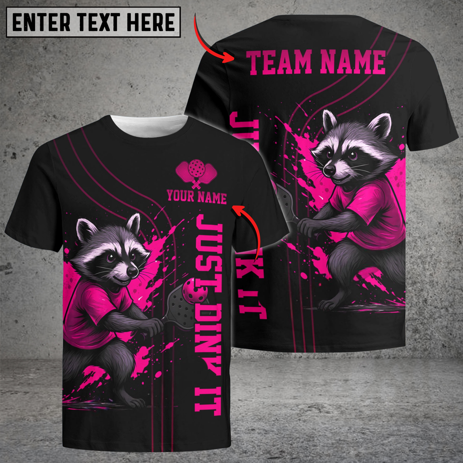 Blisscorners Pickleball Just Dink It Raccoon Halloween Customized Name & Team Name 3D Shirts